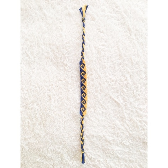 Friendship Bracelet (Blue/Yellow Greek Wave) - Picture 1 of 5